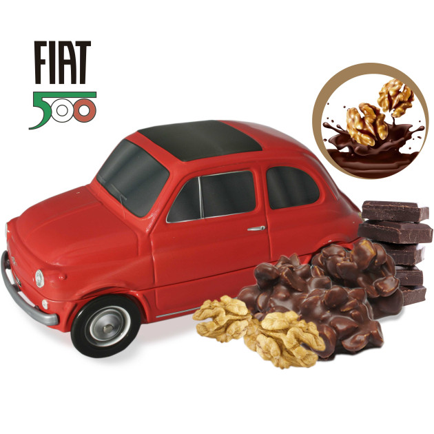 Fiat 500 relleno de nueces de chocolate